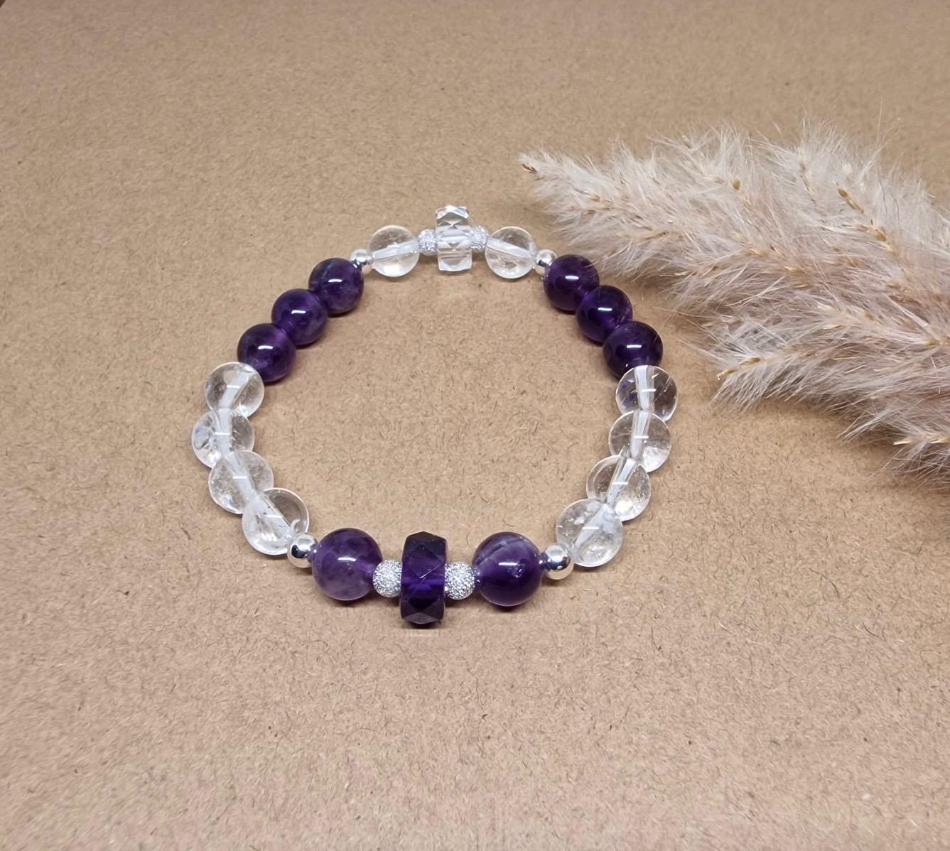 Calmy - Bergkristall & Amethyst Armband