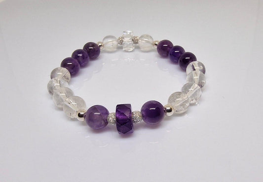 Calmy - Bergkristall & Amethyst Armband